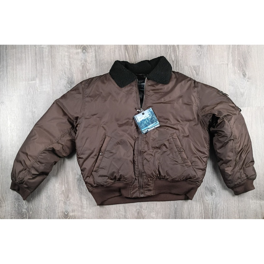 Vtg Steve & Barry's Brown Bomber Double Down Jacket L Y2K Gorpcore Varsity NEW